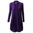 thumbnail image 1 of Doublju Womens Long Sleeve Basic Hi Lo Open Front Cardigan With Plus Size, 1 of 4