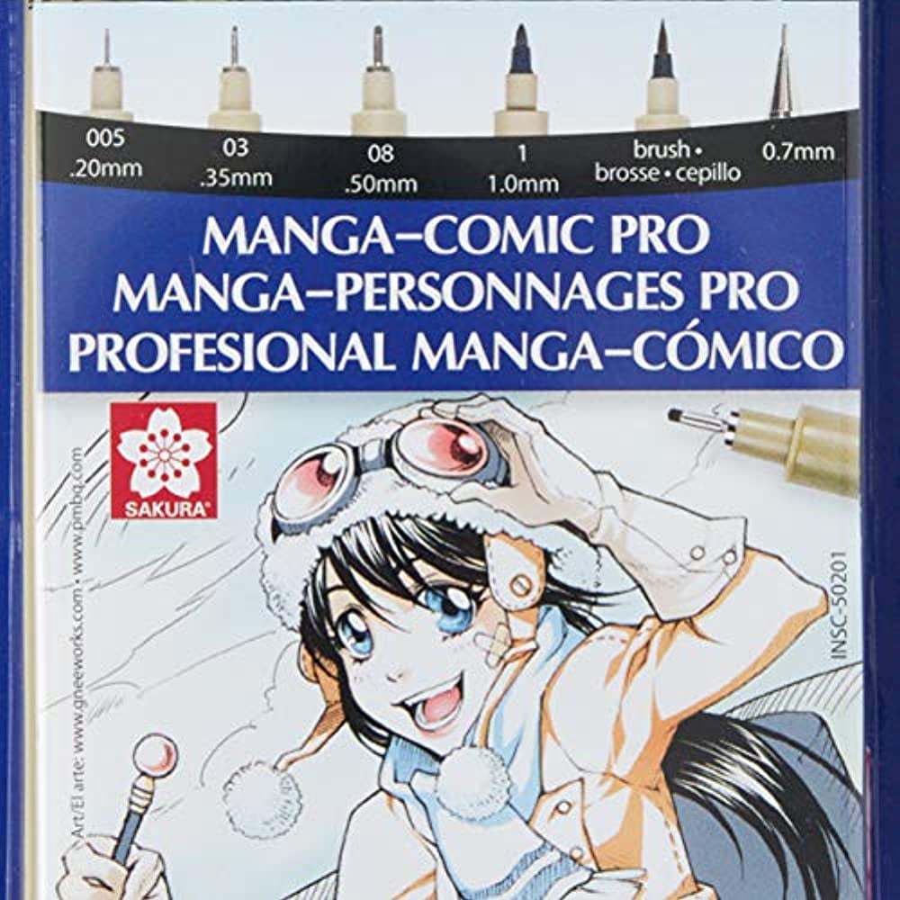 Sakura 50201 6-Piece Pigma Manga Comic Pro Drawing Kit 