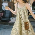 thumbnail image 5 of Vestido floral de algodón con viento de playa, vestido suelto sin espalda de talla grande, vestido de fiesta con tirantes., 5 of 5