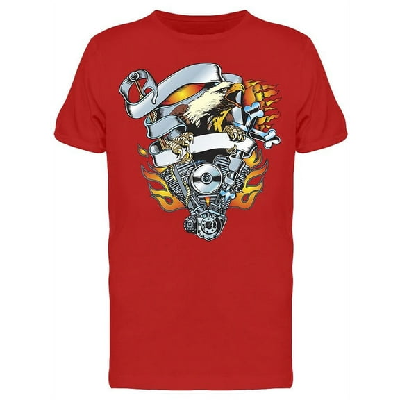 Engine With An Eagle And Ribbon T-Shirt Men -Image by Shutterstock, Male x-Large