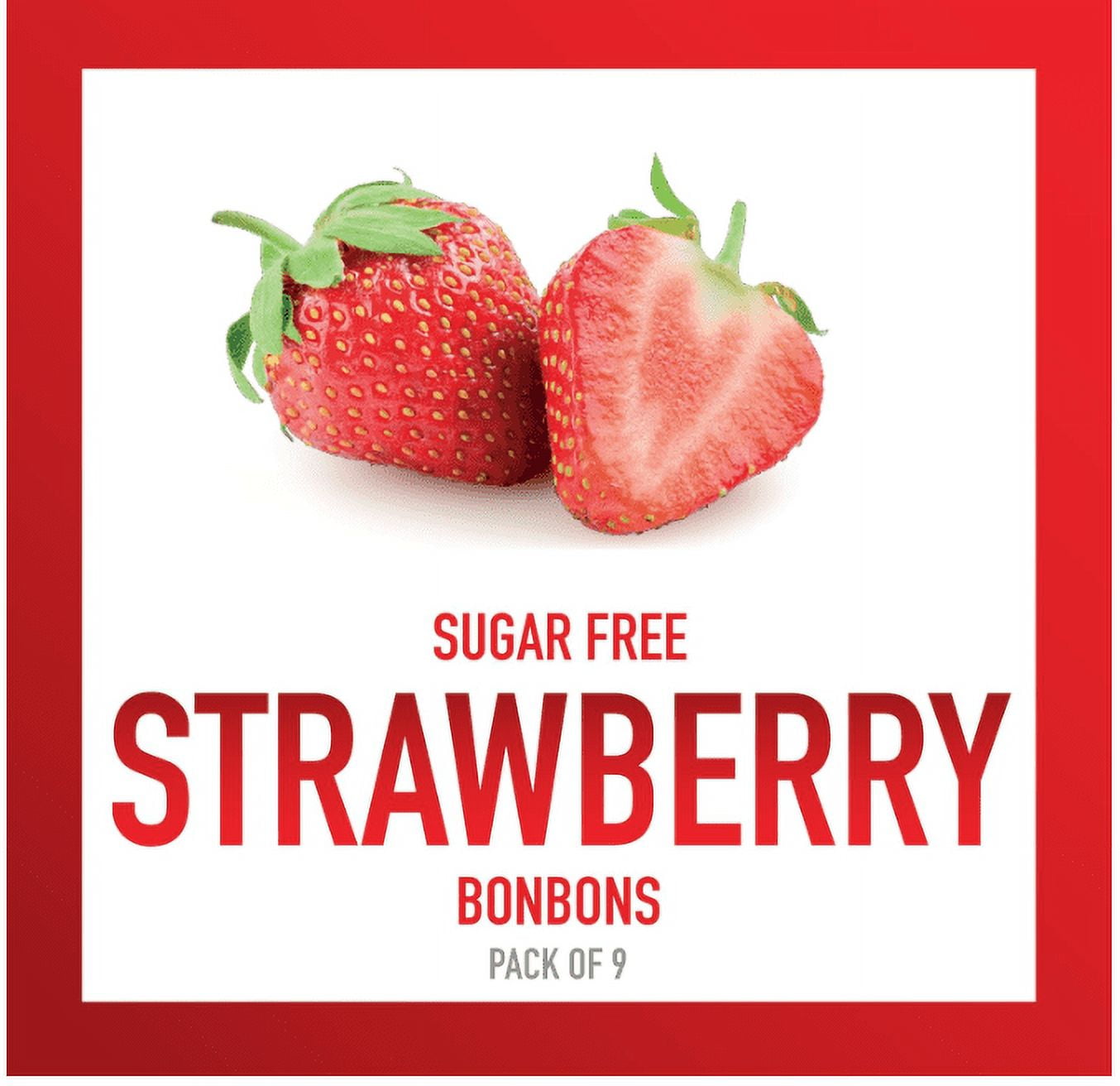 Swiss Imports Sugar Free Bonbons Hard Candy Drops, Strawberry, 1.4 oz/40g Box, 9 Pack