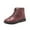 Red_1, variant on Warm Winter Boots for Women Slip On Soft Flat Walking Cotton Shoes Non Slip Comfortable Ankle Booties