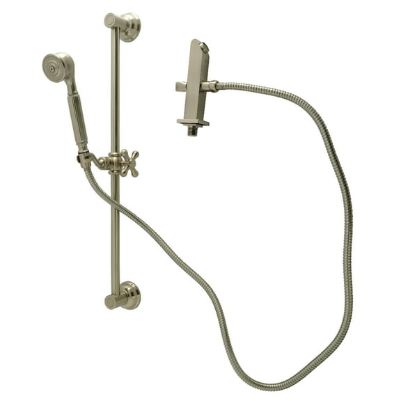 Kingston Brass KCK3328W8 Made to Match Shower System with Slide/Grab Bar and Hand Shower, Brushed Nickel