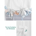 thumbnail image 3 of Coastal Coral Tie Up Curtains for Windows 45 Inch Length Balloon Curtains Kitchen Adjustable Balloon Window Shade Blue Ocean Starfish Seagrass Watercolor Tie Up Valance Bathroom Curtain 52"x45", 3 of 6