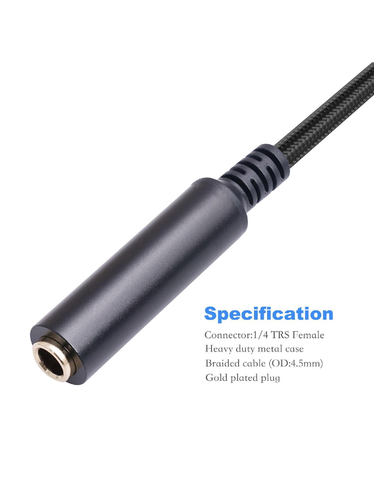 6.35mm Female to XLR Male Microphone Audio Adapter Cable 1/4" TRS to XLR Extension Converter Cord for Speaker Guitar