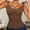 Brown, variant on Compression Tank Tops for Women, High Shaping Crew Neck Cami, Shapewear Tummy Control Camisole(Beige,XL)
