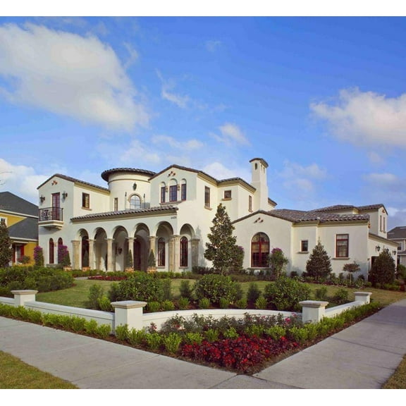 556-102: European Spanish 6 Bed, 7 Bath Luxury Home Plan, 6493 Sq Ft: Full Blueprints with License to Build by Home Plan Marketplace - Lesuto