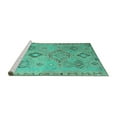 thumbnail image 2 of Ahgly Company Machine Washable Indoor Square Persian Turquoise Blue Traditional Area Rugs, 6' Square, 2 of 4