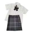 thumbnail image 1 of Uniforme japonés para mujer, falda plisada para niña, camisa de manga corta con falda. SG, 1 of 9
