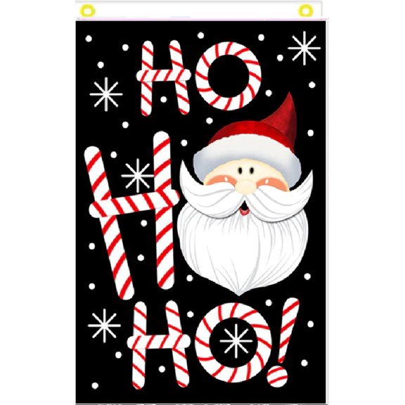 3X5 SANTA CLAUSE HO HO HO BLACK VERTICAL FLAG BANNER 100D