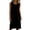 Black, variant on fheaev Women's Midi Dress Sleeveless Crew Neck Button Pocket Loose Casual Summer for Everyday Black M