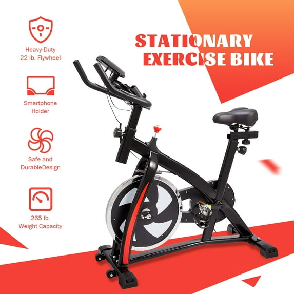 Exercise Bike Stationary Indoor Cycling Bike for Home Gym Cardio Training Black