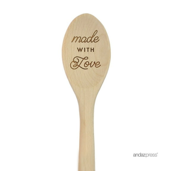 Koyal Wholesale 12-inch Laser Engraved Wooden Mixing Spoon, Made With Love, 1-Piece
