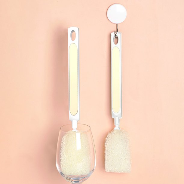Cepillo de copa de mango largo Esponja Herramienta de limpieza | Agarre antideslizante duradero | Cerdas suaves de grado alimenticio | Plástico | Botellas y tazas limpias | 1 pieza | 18,7x5x5cm |