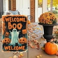 thumbnail image 3 of Halloween Welcome Garden Flag 12x18 Inch Double Sided Ghost Boo Welcome Flags Pumpkin Sign Spooky Tree Small Flag Yard Banner for Halloween Outdoor Decoration, 3 of 5