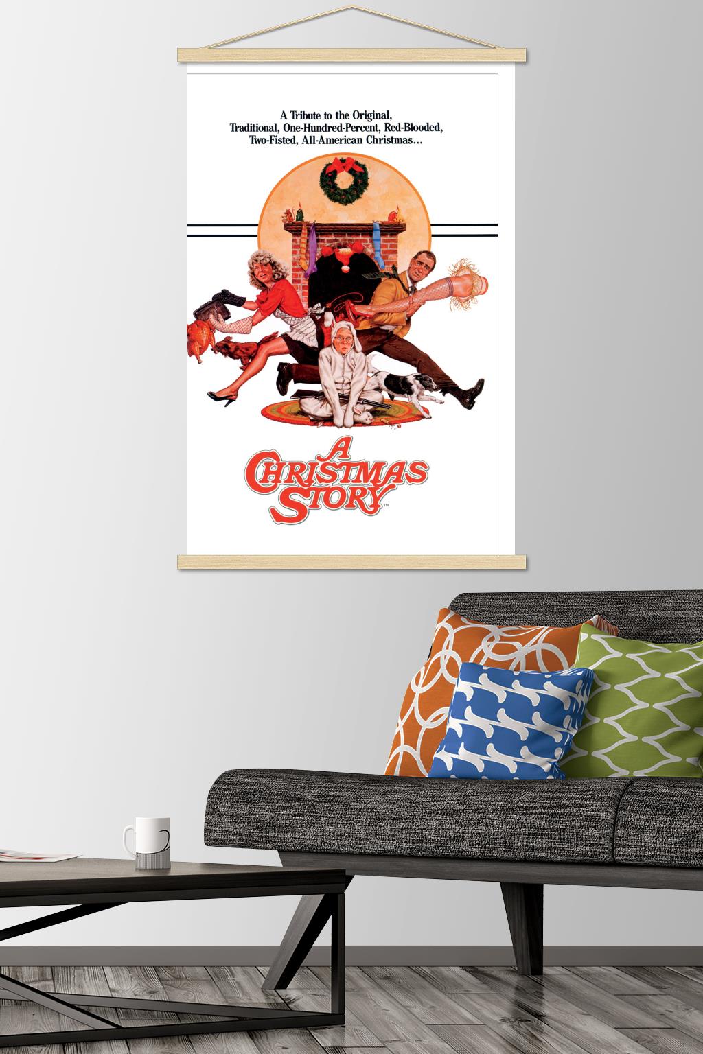 A Christmas Story - One Sheet Wall Poster with Wooden Magnetic Frame, 22.375" x 34"