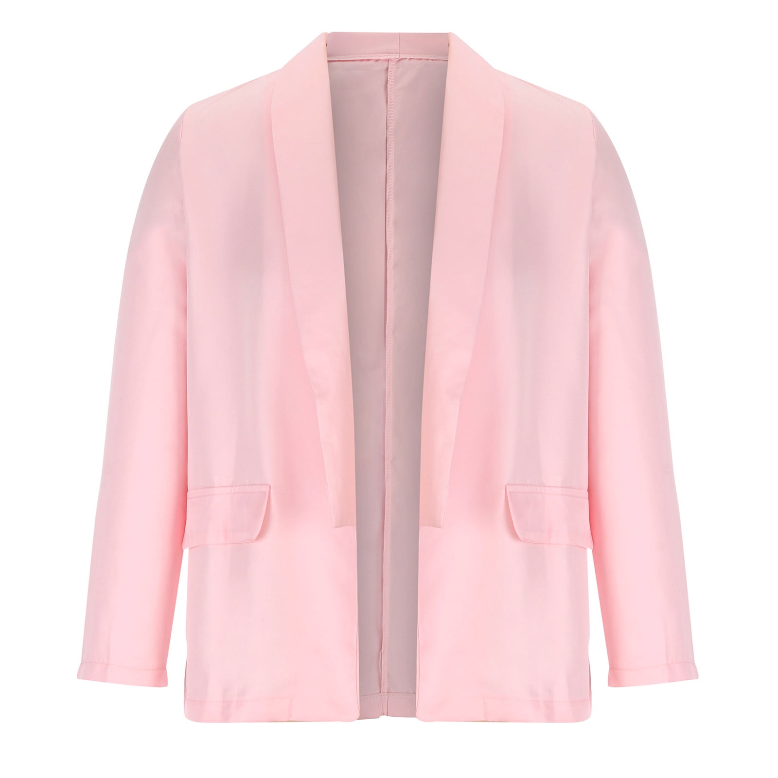 PEZHADA Fall Savings Women's Ruched Long Sleeve Open Front Blazer