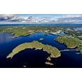 thumbnail image 2 of Molinari, Michele 14x11 Black Ornate Wood Framed with Double Matting Museum Art Print Titled - Finlandia-Savonlinna-aerial view of the city of Savonlinna, 2 of 4