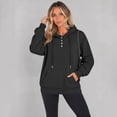 thumbnail image 4 of Hoodies for Women Casual Button Long Sleeve Hooded Sweatshirt Pullover Tops for Fall Winter 2026, 360, 4 of 5