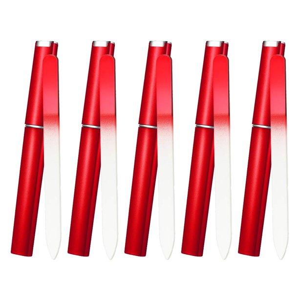 Lima de uñas de vidrio, limas de uñas para uñas naturales, limas de uñas con estuche, limas de uñas con superficie de archivo grabada de doble cara, herramienta profesional para el cuidado de uñas de