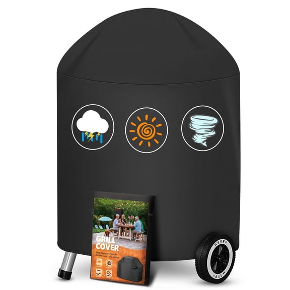Kettle Grill Cover 22 Inch - Superior Charcoal Grill Cover for Weber Kettle Grill - 600D Outdoor BBQ Covers for Weber 22 Inch Original Kettle Grill,Master Touch Charcoal Grill and More