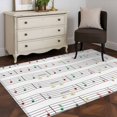 thumbnail image 3 of Music Notes,Runner Rug 2.7x5 FT,Non Slip Entryway Carpet,Modern Abstract Minimalistic Geometric Stripes Washable Soft Floor Carpet Entrance Mat Non-Shedding Throw Rug for Hallway Laundry Room Bedside, 3 of 9