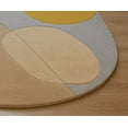 thumbnail image 2 of Oval Modern Abstract Area Rug – Mustard, Beige & Grey Hand-Tufted Wool Carpet for Entryway, Bedroom or Living Room – Universal Carpets, 2 of 5
