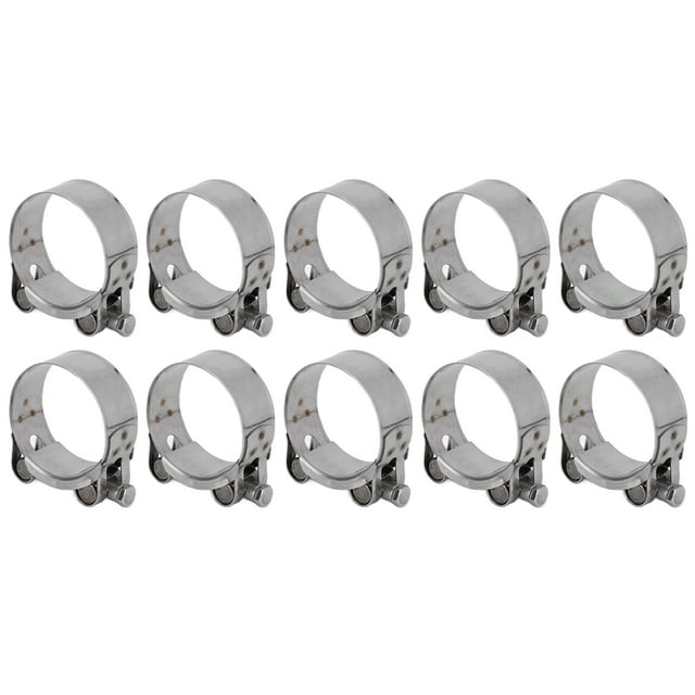 Hose Clamp, Hose Clamps Assortment Kit 10Pcs Reinforced Full Core Appearance Galvanized For Petrochemical For Automotive For Industrial 40-43mm