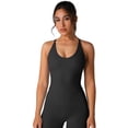 thumbnail image 3 of IDOPIP Womens Cross Back Athletic Tank Tops with Bulit in Bra V Neck Longline Sports Gym Bra Workout Yoga Pilates Tops, 3 of 6
