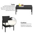 thumbnail image 4 of Topcobe Outdoor Patio Dining Set, 4 Piece Patio Wicker Furniture Seating Conversation Rattan Chair Glass Table (Brown Wicker, White Cushions), 4 of 7