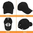 thumbnail image 3 of Prolriy Baseball Cap Hats for Men Women Visor Plain Baseball Unisex Trucker Cap Buns Hat Messy Ponytail Baseball Caps Trucker Hat Black, 3 of 3