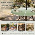 thumbnail image 6 of Round Outdoor Tablecloth with Umbrella Hole and Zipper, Sage Green White Ombre Tablecloth with Elastic Waterproof, Country Modern Stripes Lines Patio Table Covers for 45" - 54" Picnic Pool Tables, 6 of 9