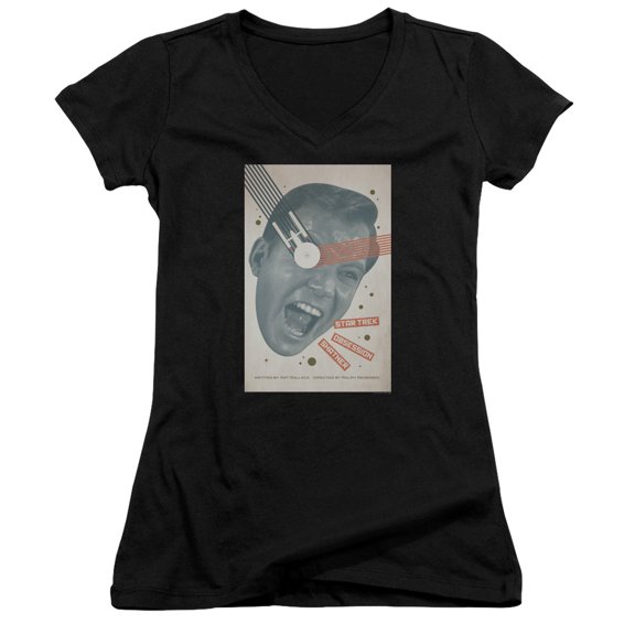Star Trek Tos Episode 42 Junior Women's V-Neck T-Shirt Black
