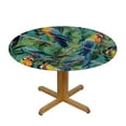 thumbnail image 3 of JEUXUS Tropical Parrots Round Table Cover Waterproof Fitted Tablecloth with Elastic Edge Table Cover for Outdoor/Indoor Use, 3 of 7