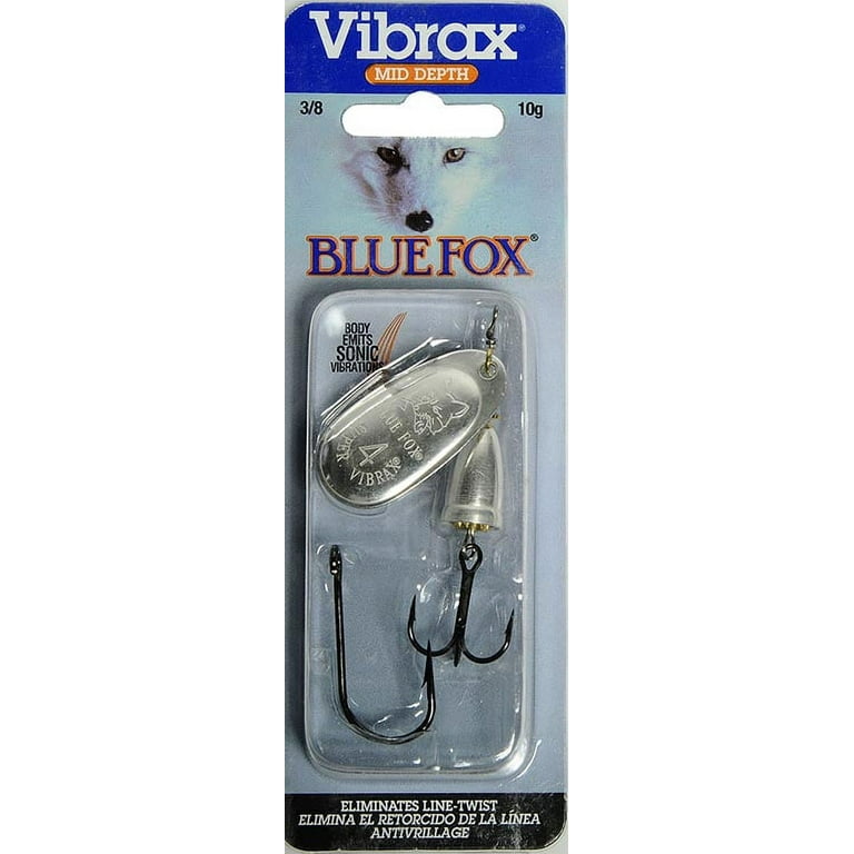 Blue Fox Super Vibrax Size 2 Minnow Spin Fishing Lure 1/8 oz Silver/Plated  Silver