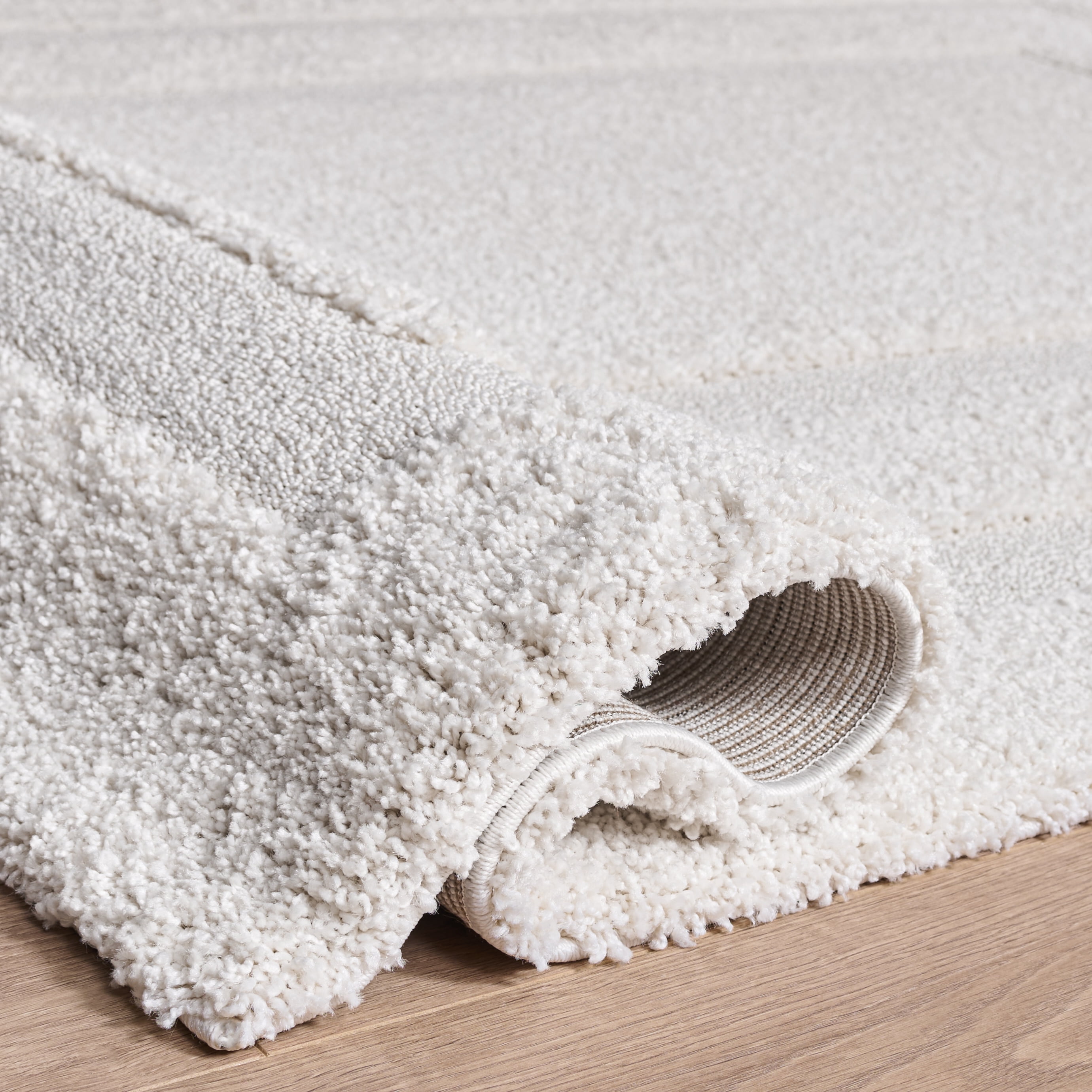 Safavieh Florida Mason Bordered Shag Area Rug, Creme, 9' x 9' Round