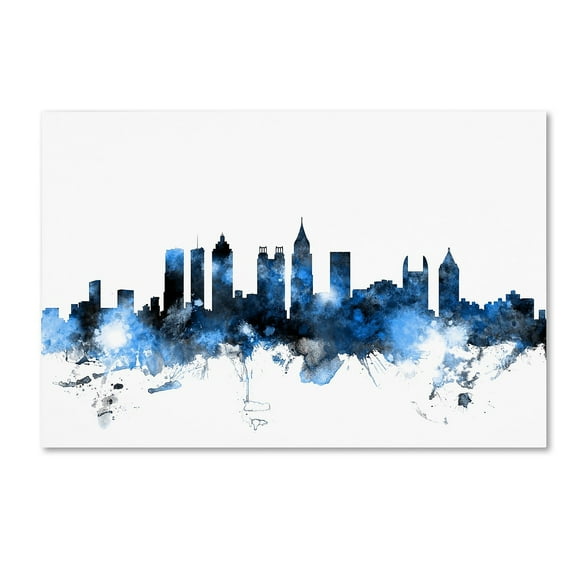 Trademark Fine Art "Atlanta Georgia Skyline White" Canvas Art by Michael Tompsett
