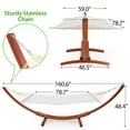 thumbnail image 5 of AVAWING 13.3FT Patio Double Hammock with Stand, Quilted Camping Hammock for Outdoor, Wood (White), 5 of 8
