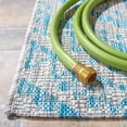 thumbnail image 6 of SAFAVIEH Courtyard Josiah Floral Medallion Indoor/Outdoor Area Rug, 8' x 11', Light Grey/Aqua, 6 of 15