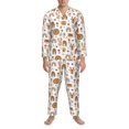 thumbnail image 3 of Susaid cute Rainbow Animal Print Men's Long Sleeve Pajama Set, Two-Piece Button-Down Loungewear PJs Set, Comfortable Sleepwear for Relaxation-X-Large, 3 of 7