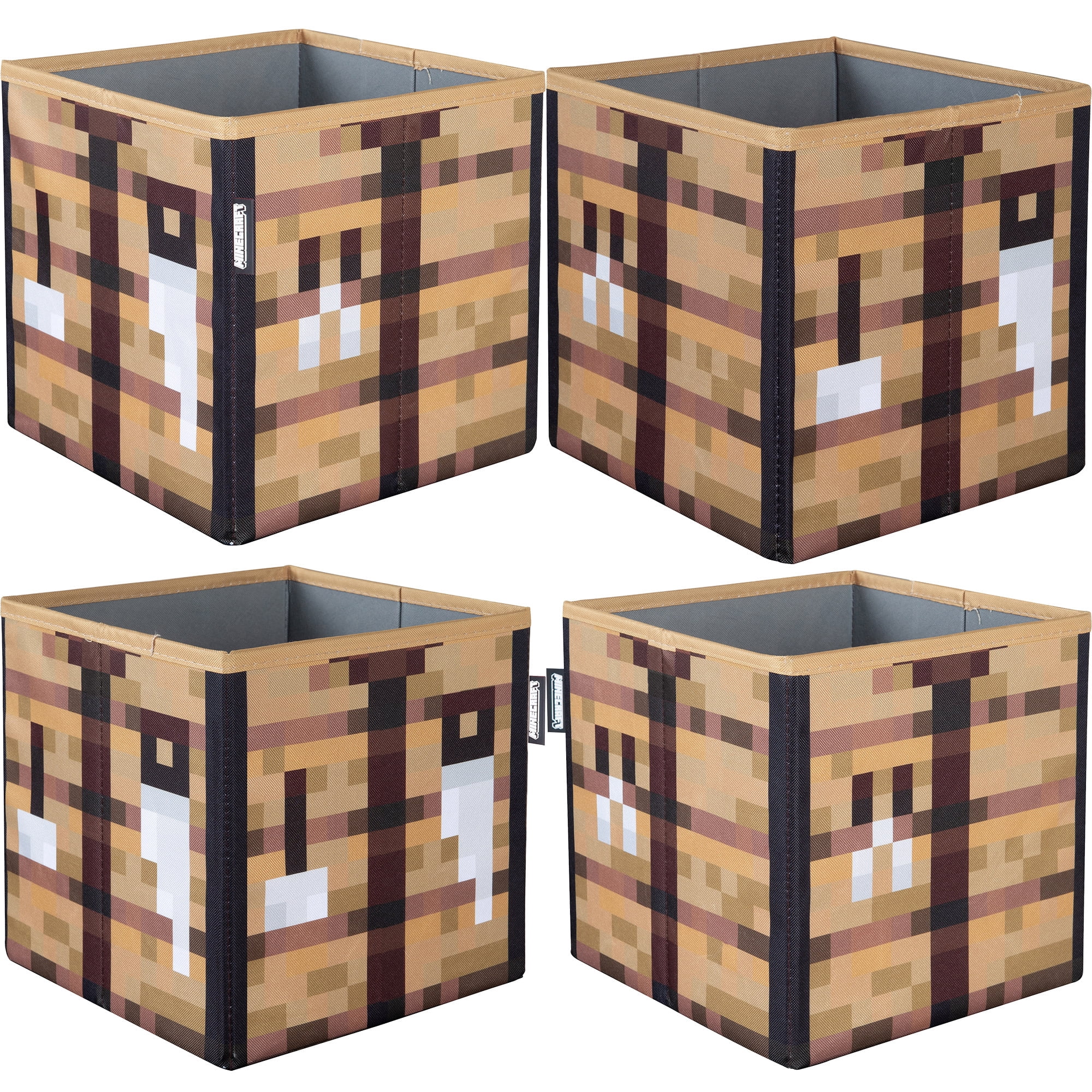 Minecraft: Fabric Storage Boxes: 2pc - Creeper & Crafting Table - 10" Collapsible Cubes, Toy-Games-Clothes Organization, Game Themed Designs, Licensed
