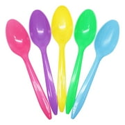 Karat U2008 (Rainbow) Medium Weight Plastic Disposable Tea Spoons for take-out, restaurant, food cart, coffee shop  (Pack of 1,000)
