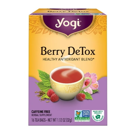 (2 Pack) Yogi Tea, Berry DeTox Tea, Tea Bags, 16 Ct, 1.12