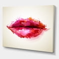 thumbnail image 3 of Designart ' Red Girl Lips Formed By Abstract Blots ' Modern Canvas Wall Art Print, 3 of 4