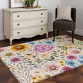 thumbnail image 3 of Sunflower Vintage Area Rugs 2.7'x5', Small Throw Rugs for Kitchen Bedroom, Colorful Flowers Summer Botanical Retro Art Indoor Outdoor Rug Non-Slip Low Pile Carpet Runner Reversible Floor Mats, 3 of 8