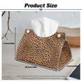 thumbnail image 7 of COEQINE Tissue Box Cover PU Leather Rectangle Tissue Case Holder Facial Tissue Dispenser for Bathroom Bedroom Kitchen Office Car Modern Decorative, Brown Leopard Print, 7 of 7