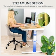 FLEXISPOT Q8 55x28 Wireless Charging Dual Motors Standing Desk with Drawers, White and Bamboo Top Height Adjustable Desk with Cable Management Tray