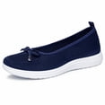 thumbnail image 5 of KIJBLAE Women's Plus Size Knit Mesh Low Cut Comfort Flats, Breathable Lightweight Slip On Daily Shoes Blue 39, 5 of 8