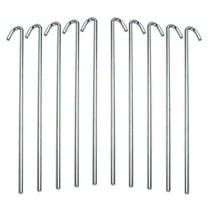 10-Piece Tent Garden Stakes Heavy Duty, Galvanized Steel Pegs Rust-Free (9")