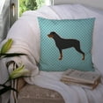 thumbnail image 3 of Carolines Treasures BB3766PW1414 Rottweiler Checkerboard Blue Fabric Decorative Pillow, 3 of 4